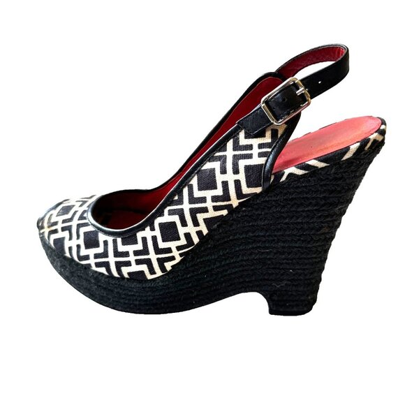 Banana Republic  Espadrille Wedge  Black Cream  Size 9.5 - Picture 8 of 14